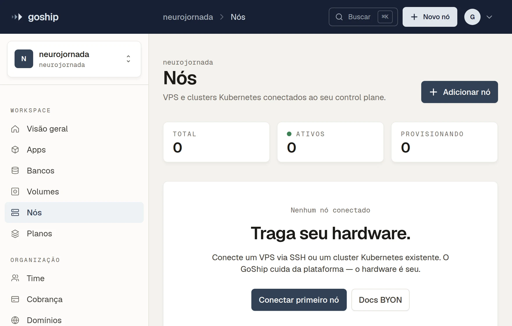 A connected node's page on GoShip